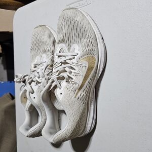Nike White and Gold Running Shoes